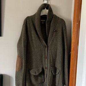 Selling a Ralph Lauren Rugby Cardigan for men’s in olive.